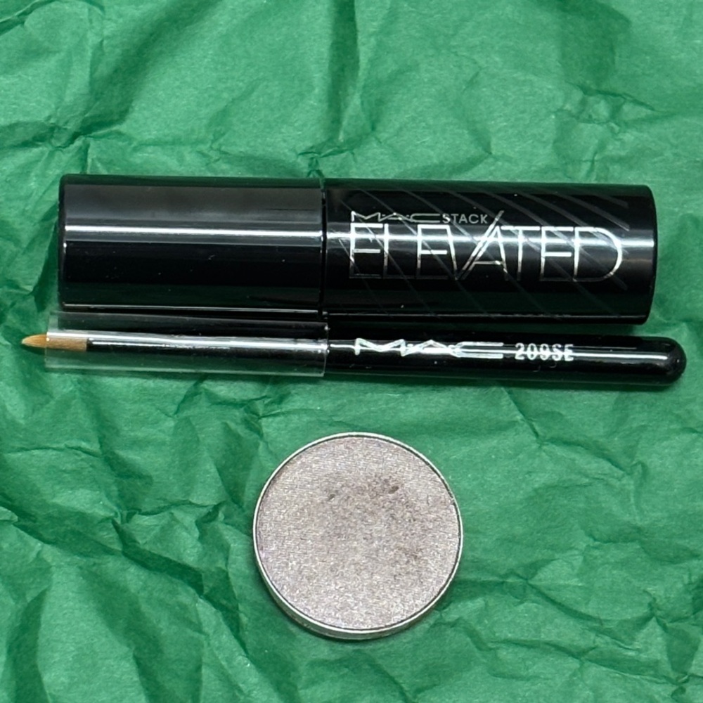 MAC Cosmetics Elevated Stack Mascara, brush, & Prepped For Glamour eyeshadow